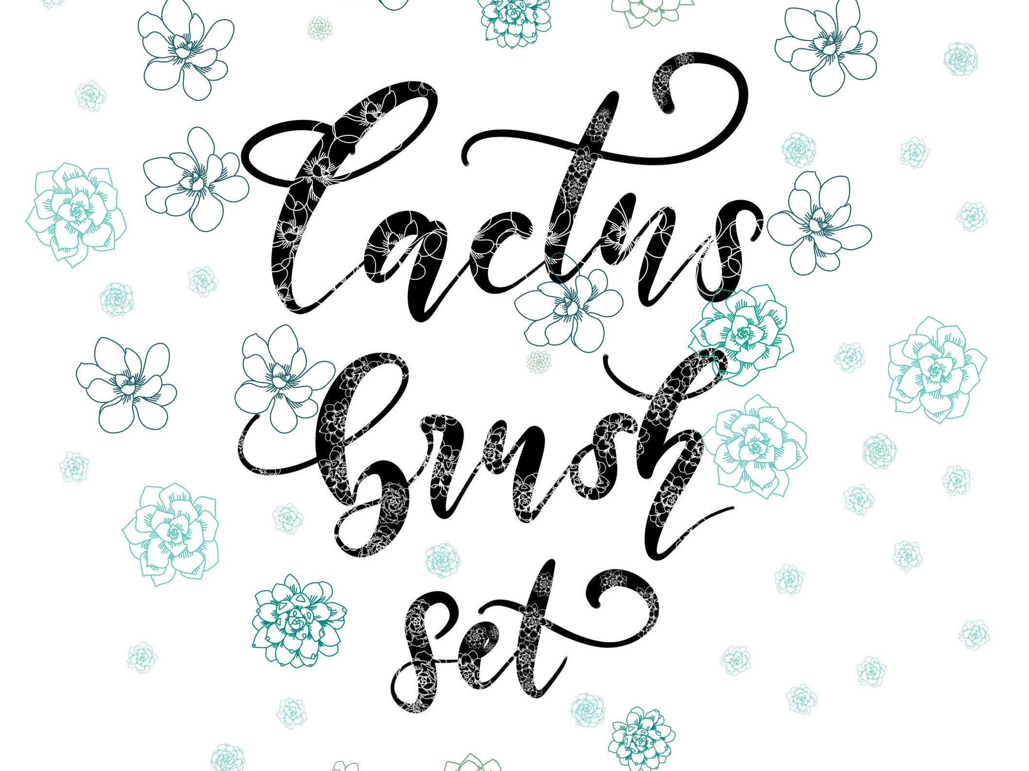 2121x1589 set of succulent brushes for procreate digital pattern etsy