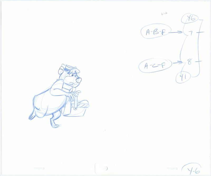 800x670 production drawing of yogi bear hanna barbera