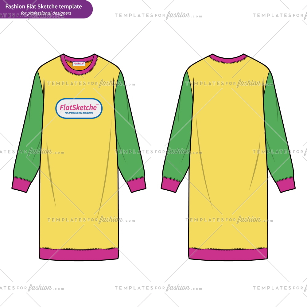 1000x1000 sweatshirts dress fashion flat technical drawing template
