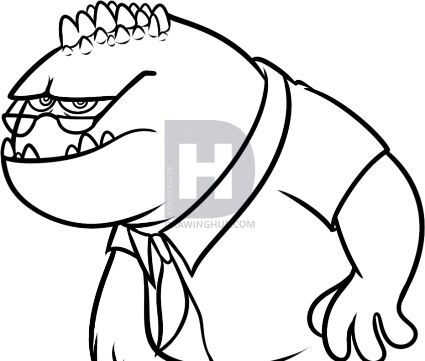 848x720 How To Draw Professor Knight From Monsters University, Step