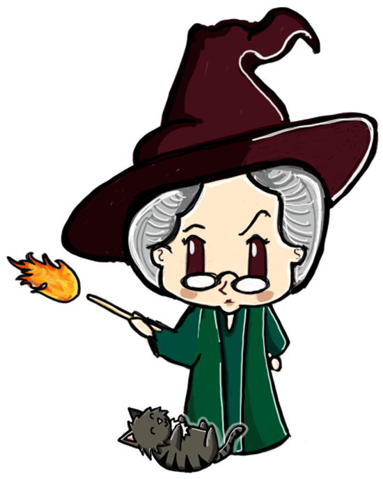 550x689 How To Draw A Cute Chibi Professor Mcgonagall And Cat From Harry