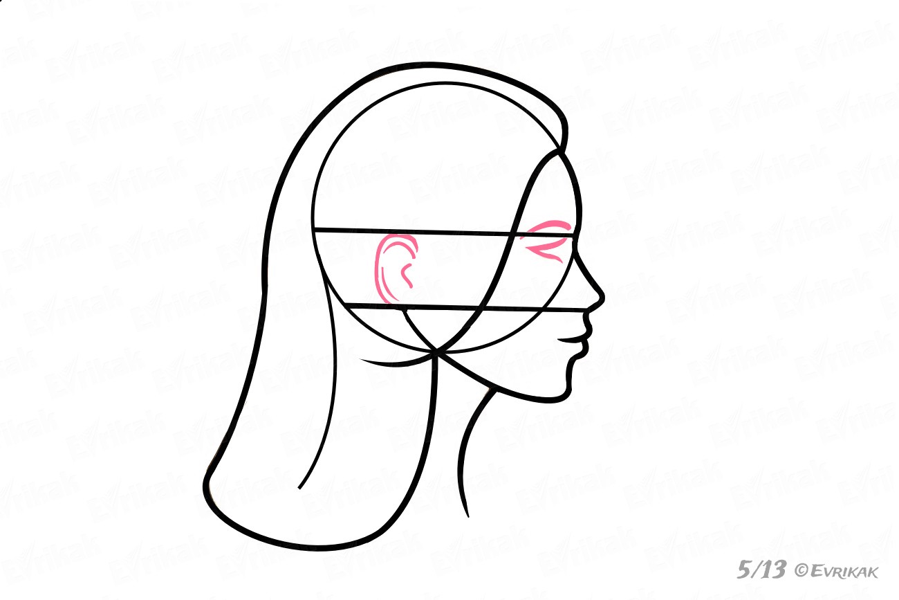 1300x867 How To Draw A Woman's Face In Profile Step