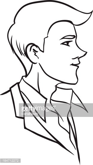 311x549 Portrait Of Beautiful Man In Profile Stock Vectors