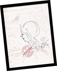 242x300 Profile Lady Sketch Contemporary Art Ink Drawing Original