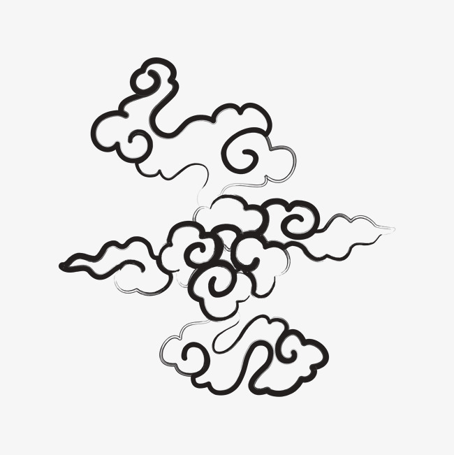 650x651 ink vector chinese style auspicious clouds decorative elements