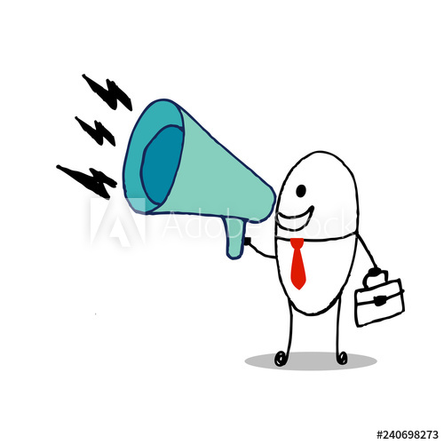 500x500 Businessman With A Megaphone Promotion Marketing Concept