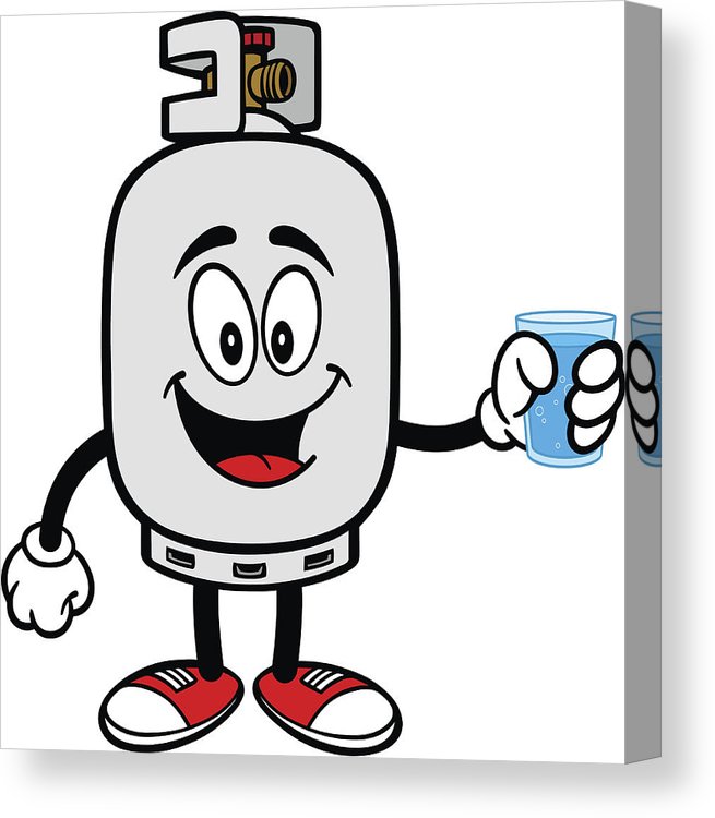 655x750 propane tank with a cup of water canvas print canvas art