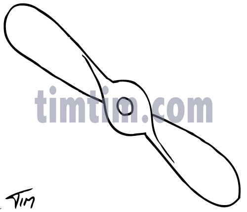 500x429 Free Drawing Of An Airplane Propeller Bw From The Category Trains
