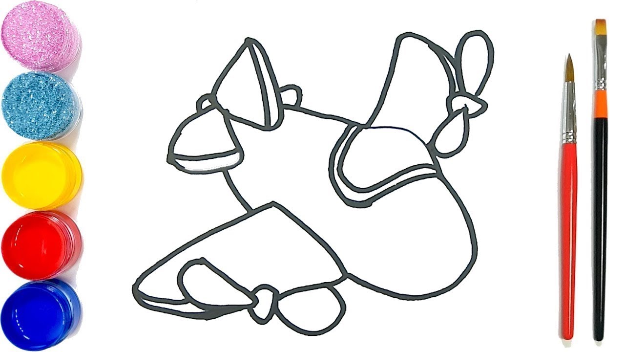 1280x720 Propeller Plane Coloring And Drawing For Kids, Toddlers Good Toy