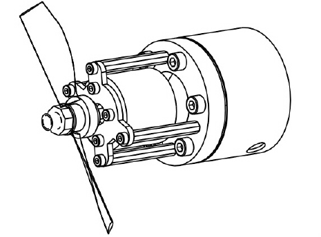 465x344 schematic of the model propeller, the dc motor and the multi axis