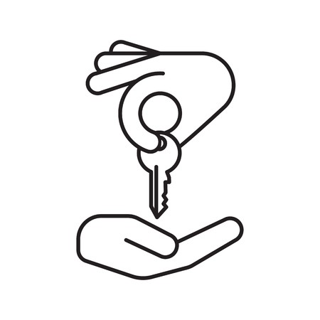 450x450 Hand Giving Key To Another Hand Linear Icon Realty Purchase Thin