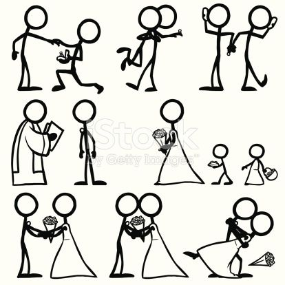 414x414 stickfigures, performing the proposal, the acceptance, the phone