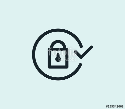 500x438 secure connection icon line isolated on clean background