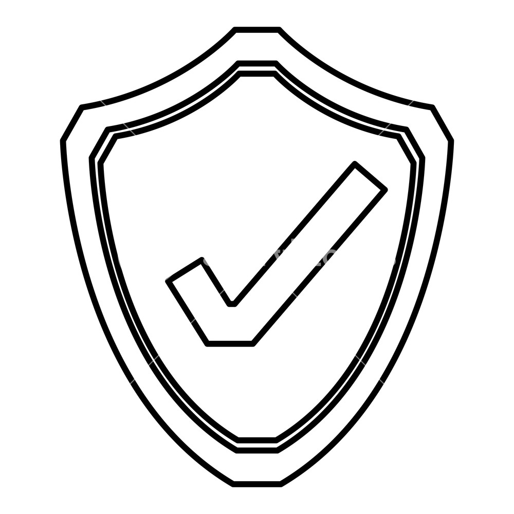 1000x1000 Computer Protection Icon Drawing In White Background Vector