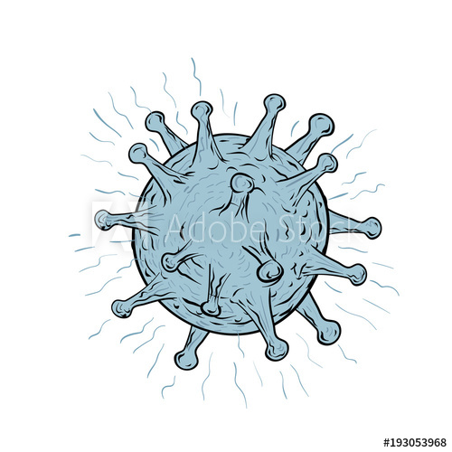 500x500 Drawing Sketch Style Illustration Of A Virus, A Small Infectious