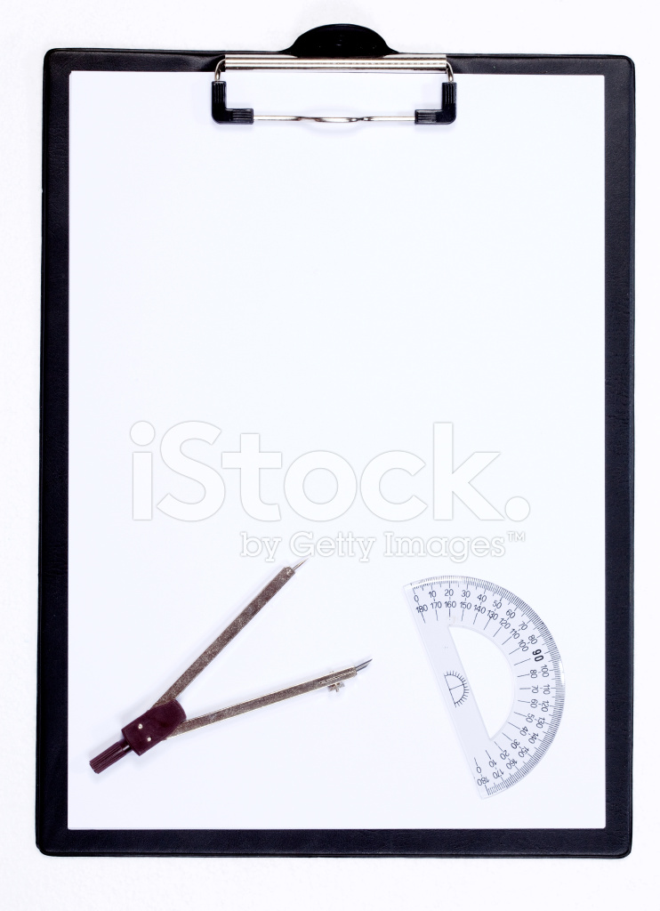 742x1024 Drawing Compass And Protractor On Clipboard Stock Photos