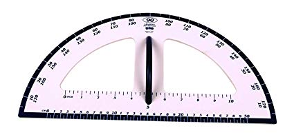 425x199 Dry Erase Magnetic Protractor Whiteboard Measurement