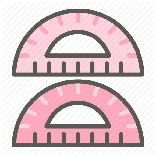 512x512 angle, drawing, mathematics, protractor, ruler, semicircle