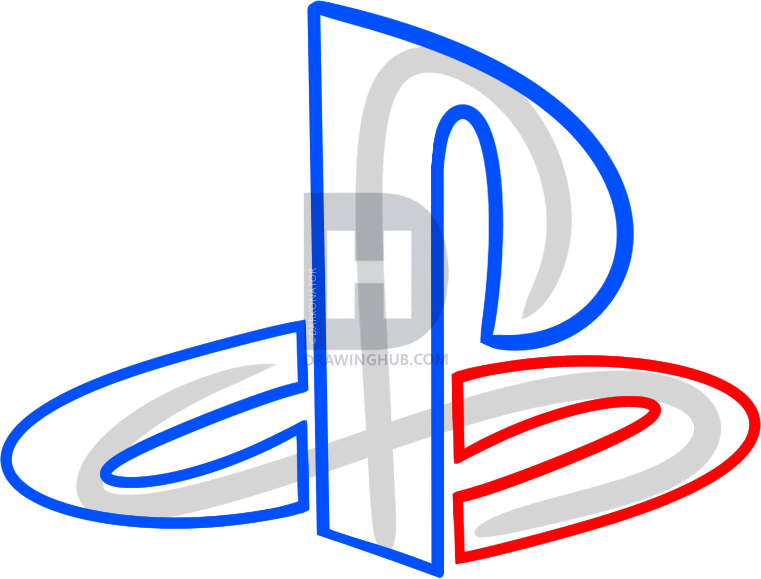 761x579 How To Draw The Playstation Logo, Step