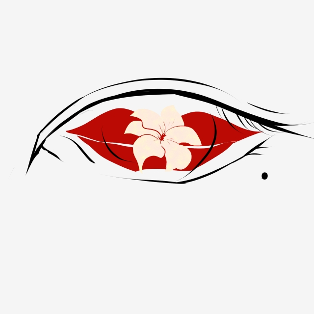 640x640 Hand Painted Beautiful Line Drawing Flower, Eye, Ms, Illustration