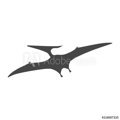 500x500 pterodactyl icon, vector drawing, pteranodon bird