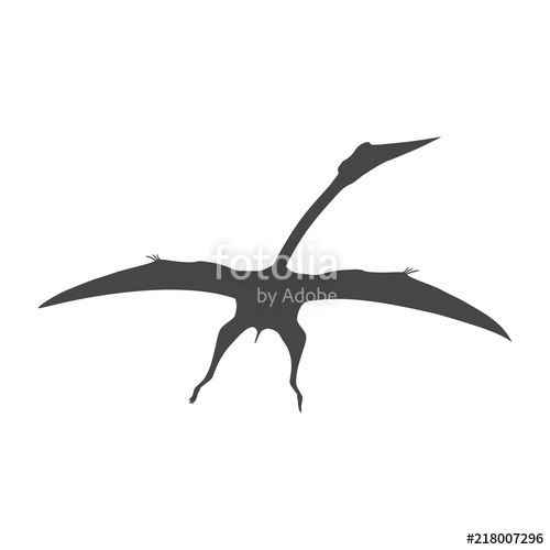 500x500 pterodactyl icon, vector drawing, pteranodon bird stock image