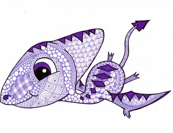 570x438 Pterodactyl Drawing Etsy