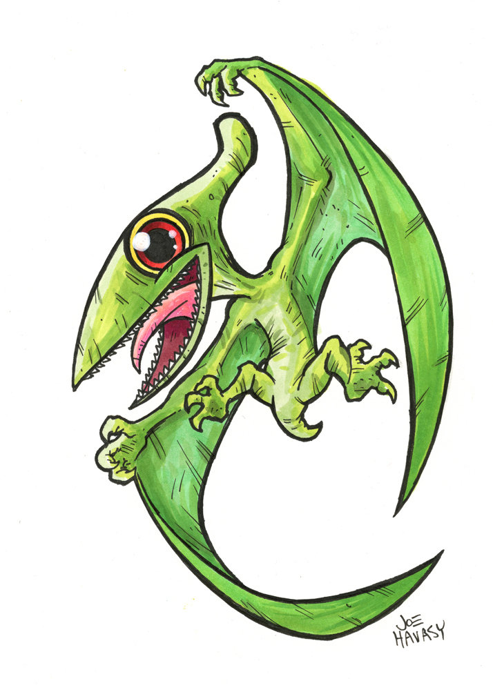 714x1000 Pterodactyl Original Drawing Etsy