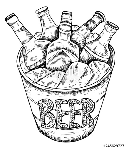 423x500 Vector Illustration Of Hand Drawn Sketch Colorful Bucket With Beer
