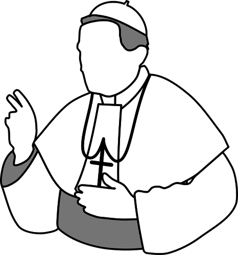 466x500 Vector Drawing Of The Pope
