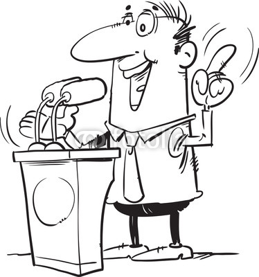 374x400 Orator Speaking From Tribune Public Speaker Character Vector