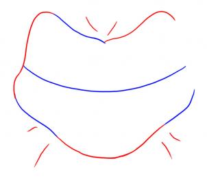 302x259 draw red puckered lips, step
