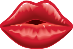 250x168 illustration of puckered red lips