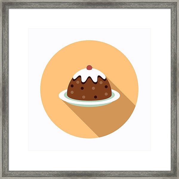 600x600 Pudding Flat Design Baking Icon Framed Print