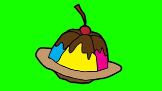 320x180 Kids Drawing Green Screen With Theme Of Pudding Motion Background