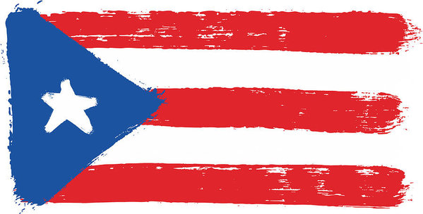 599x304 Puerto Rico Flag Vector Hand Painted With Rounded Brush Art Print