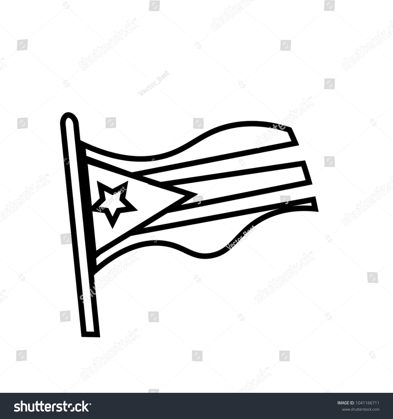 1500x1600 Stock Vector Puerto Rico Flag Silhouette Outline On White