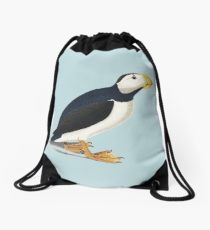 210x230 Puffin Drawing Drawstring Bags Redbubble