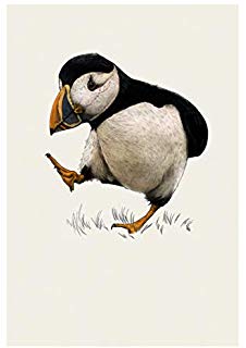 226x320 Puffin With Present Birthday Card Office Products