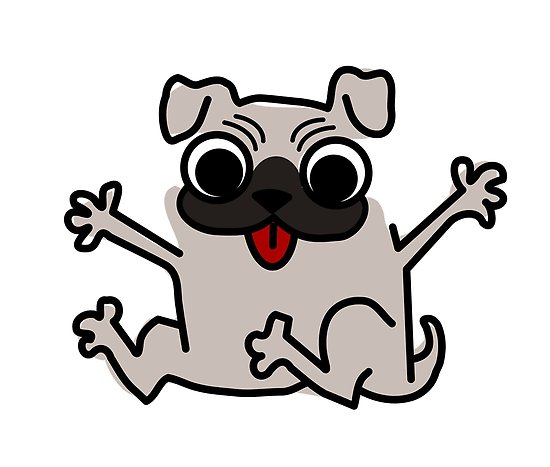 550x467 It's A Pug Cartoon Posters