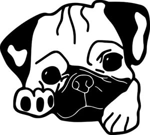 300x270 Pug Dog Puppy Animal Art Decal Wall Car Truck Window Vinyl Sticker