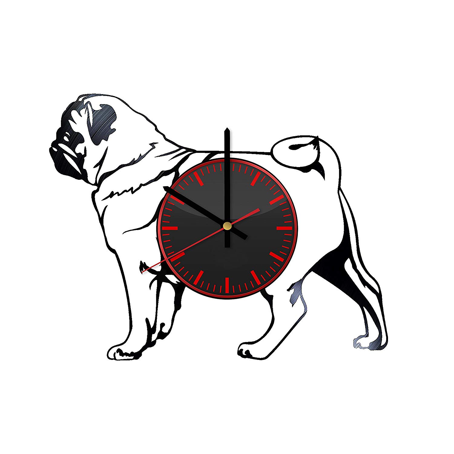 1500x1500 Pug Dog Vinyl Record Wall Clock