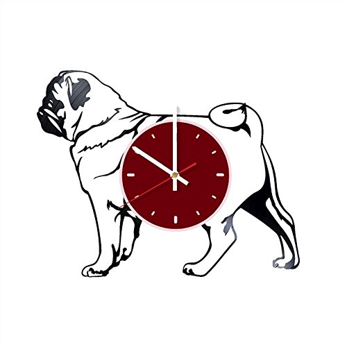 500x500 Pug Dog Vinyl Wall Clock Pets Living Room Home Decor