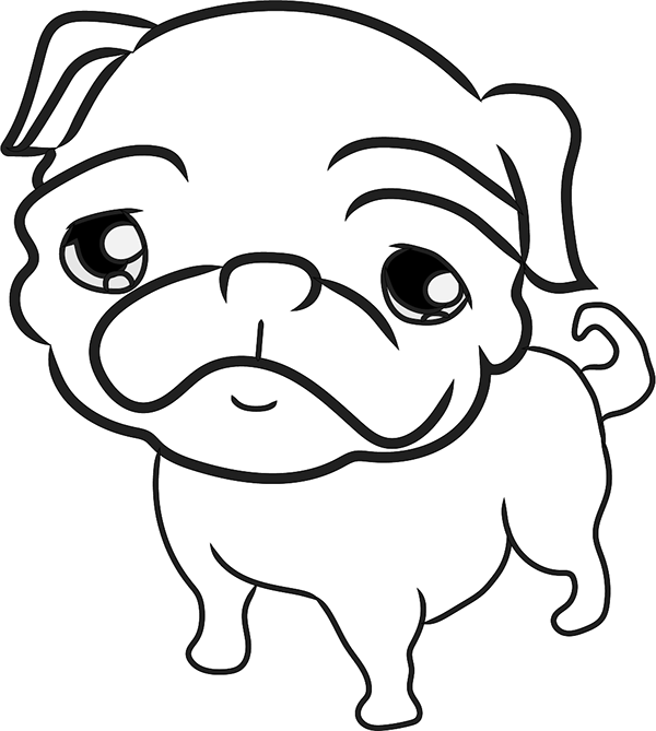 600x669 Collection Of Free Drawing Simple Pug Download On Ui Ex