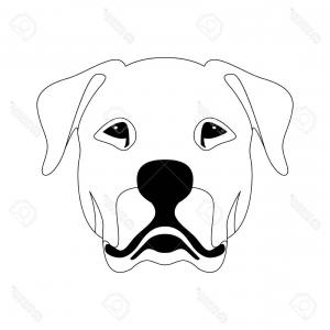 300x300 Photostock Vector Argentine Dog Face Vector Illustration Line