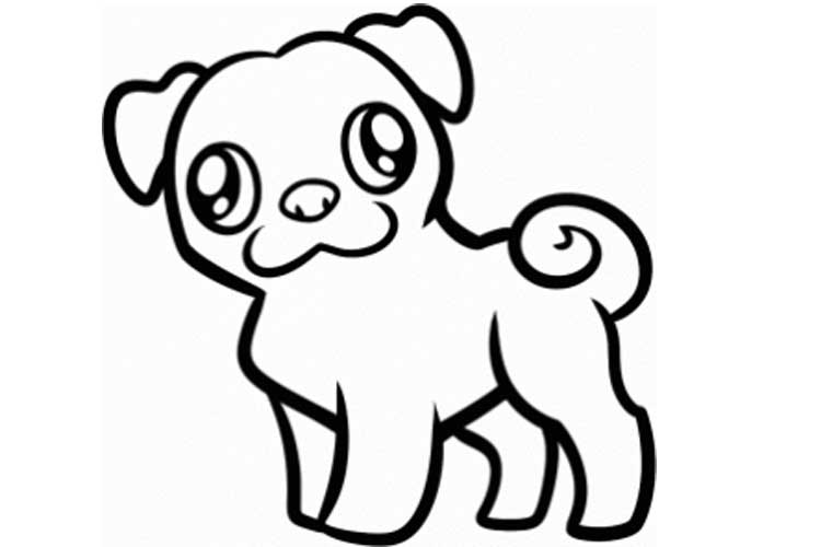 Pug Draw Easy Cute Drawing Face Line Very Step Clipartmag Separately Sketch...