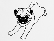 190x147 Pug, Dog, Lines, Drawing, Dog Apron Spreadshirt