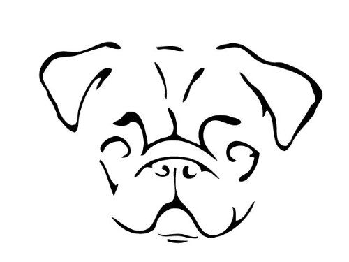 500x375 Pug Outline Drawing Images Image Result For Pug Line Drawing