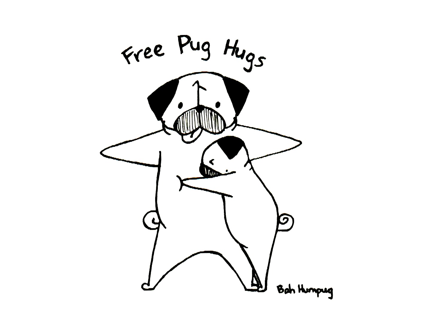 1435x1090 Minimal Drawing Pug For Free Download