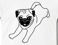 190x147 Dog, Pug, Drawing, Puppy Men's Premium T Shirt Spreadshirt